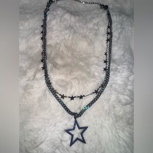 By Alexa Rae bar Melania Clara Star Pendant Necklace gunmetal mystic